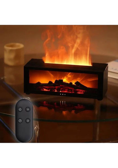 AURALIS Alev Efektli Aroma Difüzör – Esans Yağı Dahil, 7 Işık Modu, SİYAH