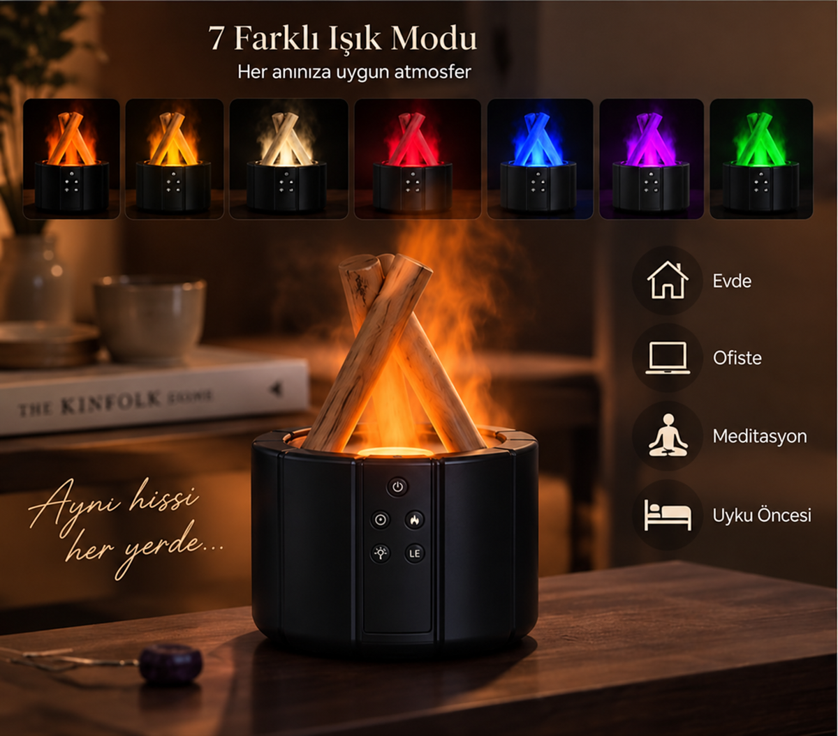 AURALIS Bonfire Şömine Hava Nemlendiricisi